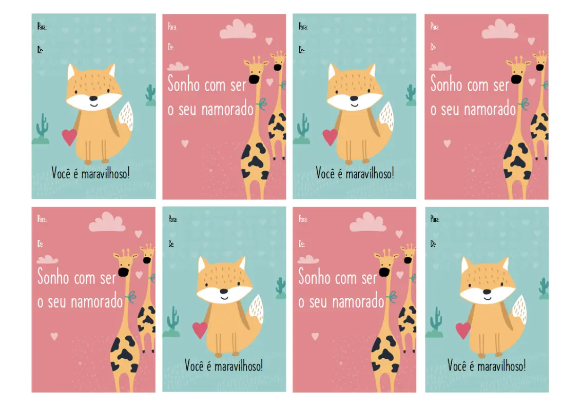 Cartões do Dia de S. Valentim para crianças blue whimsical-color-block