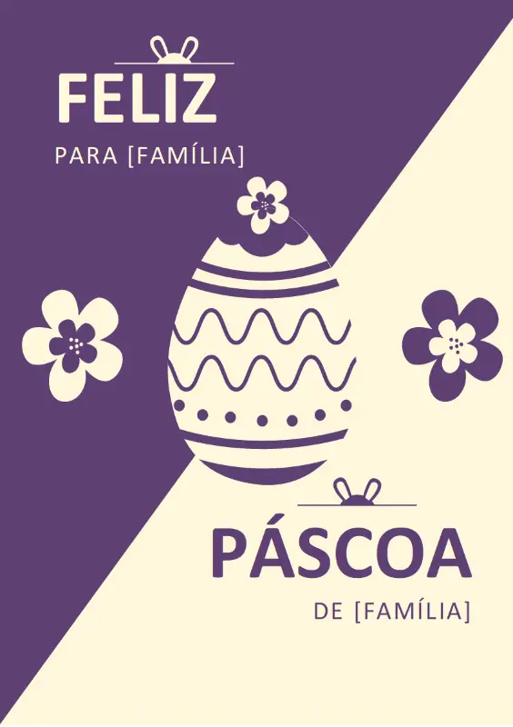 Cartão de Páscoa Roxo purple modern-simple