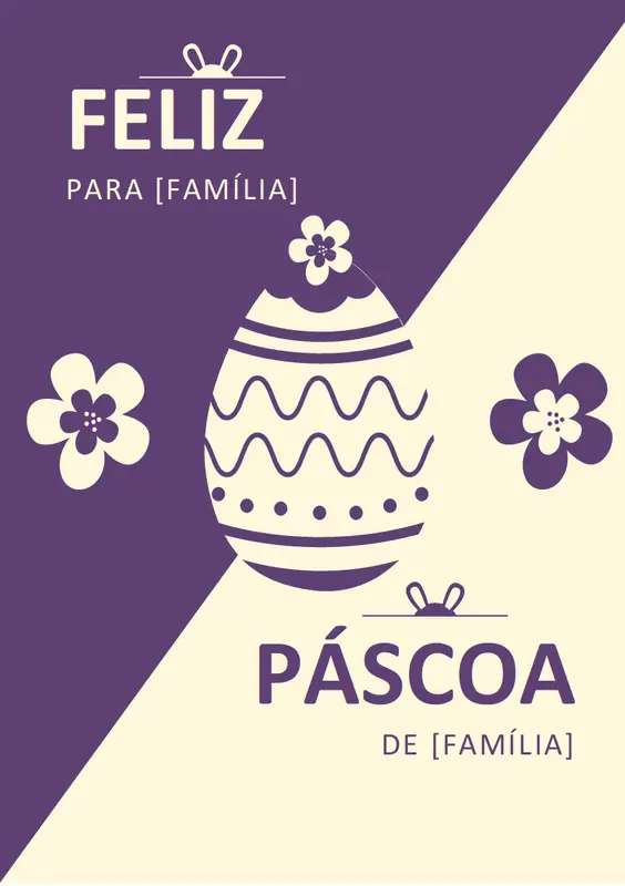 Cartão de Páscoa Roxo modern-simple