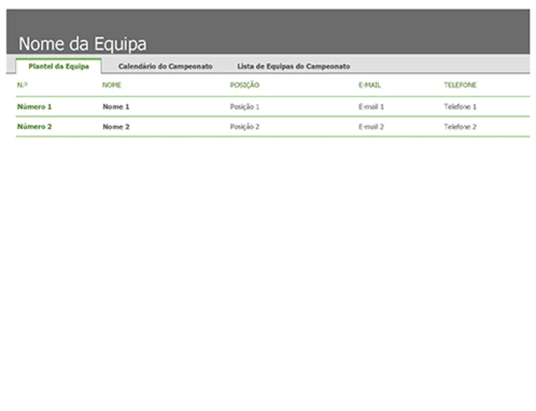 Calendário e plantel da equipa desportiva gray modern-simple