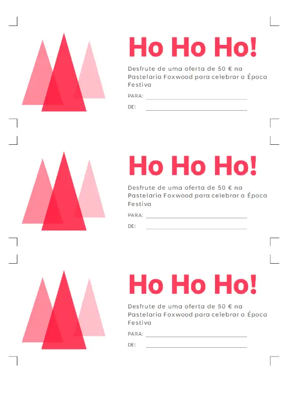 Ho Ho Ho! cupões de oferta de época festiva  pink modern-simple