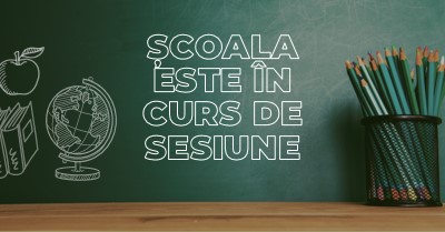 Școala este în curs de sesiune green modern-simple