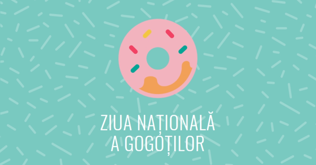 Yum it's National Donut Day blue modern-simple