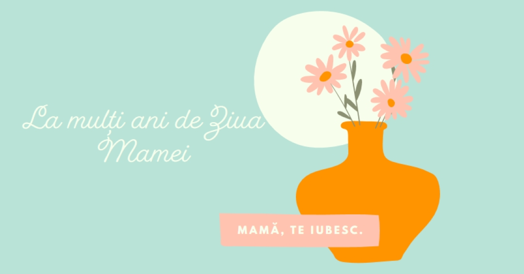Mamă, te iubesc blue whimsical-line