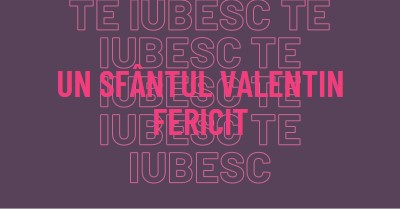 Te iubesc, Valentine purple modern-bold