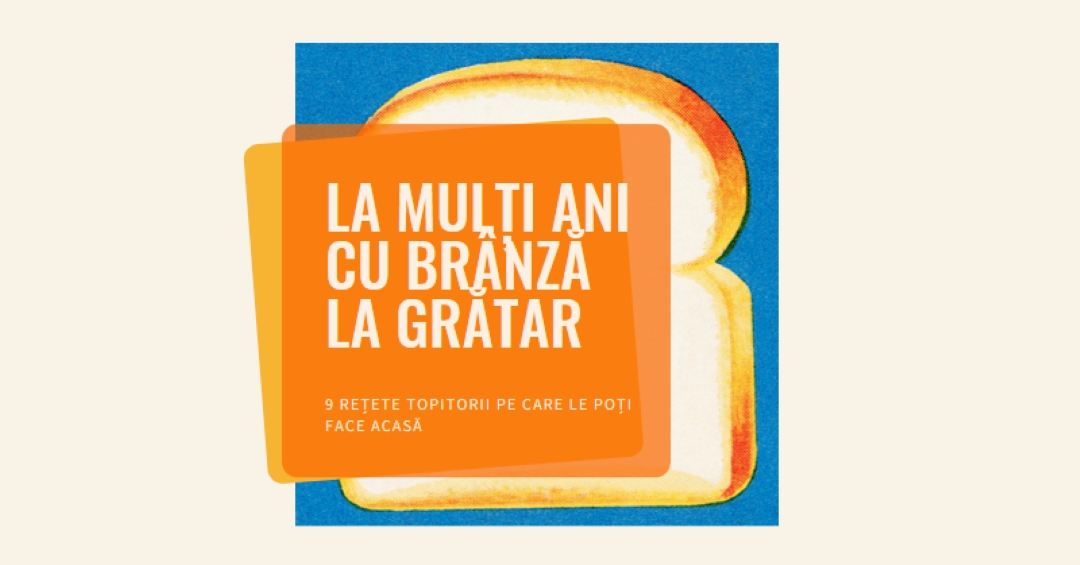 La mulți ani cu brânză la grătar orange modern-bold