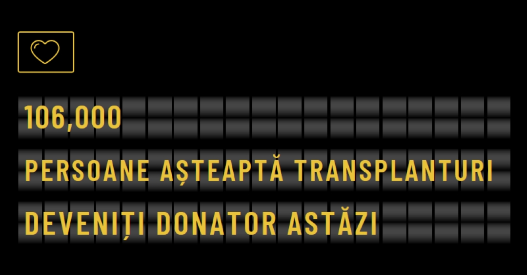 Deveniți donator de organe astăzi black modern-bold