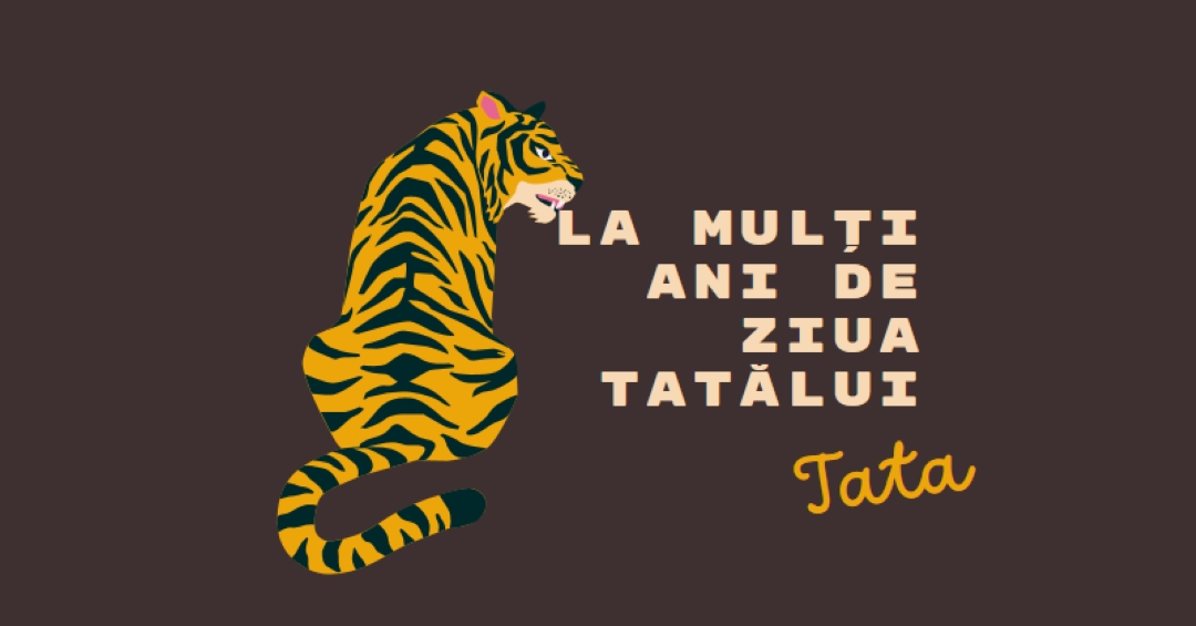 La mulți ani de Ziua tatălui, tată brown whimsical-color-block