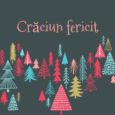 Crăciun fericit green whimsical-line