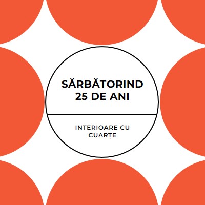 Sărbătorirea a 25 de ani orange modern-geometric-&-linear