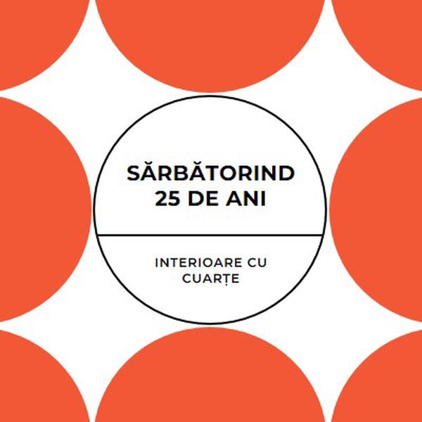 Sărbătorirea a 25 de ani orange modern-geometric-&-linear