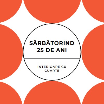 Sărbătorirea a 25 de ani orange modern-geometric-&-linear