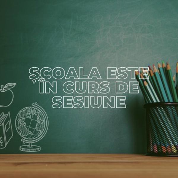 Școala este în curs de sesiune green modern-simple