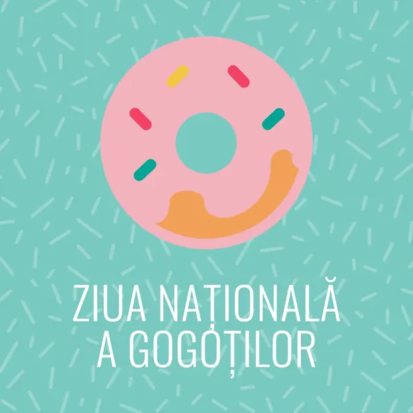 Yum it's National Donut Day blue modern-simple