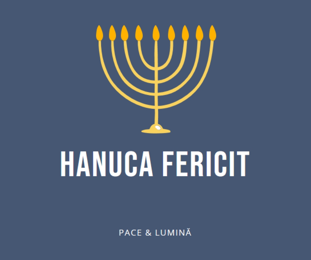 Hanuca Sameach blue modern-simple