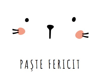 Paște fericit, iepuraș white whimsical-line