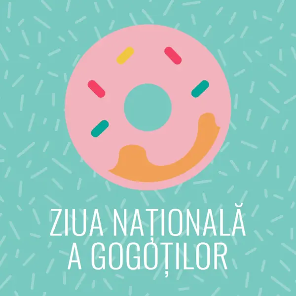 Yum it's National Donut Day blue modern-simple