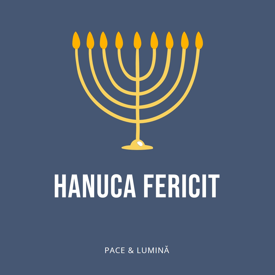 Hanuca Sameach blue modern-simple