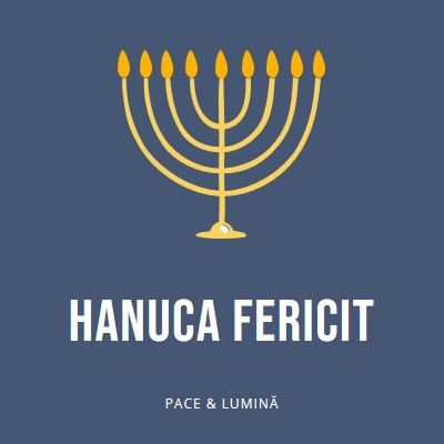 Hanuca Sameach blue modern-simple