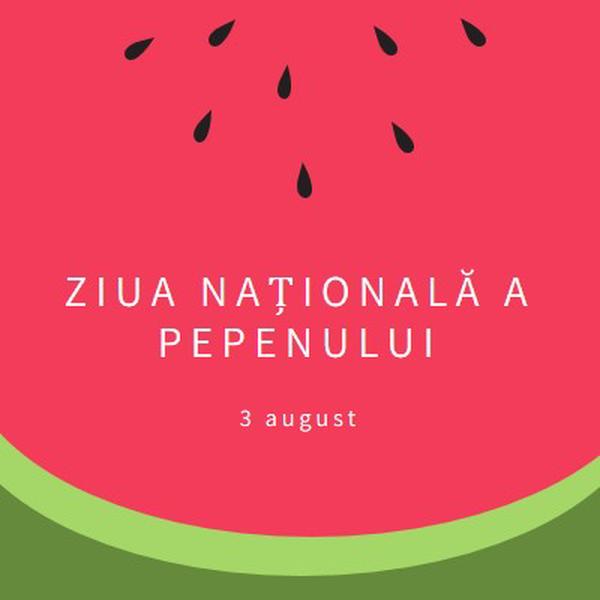 Ziua Națională a Pepenului pink modern-simple