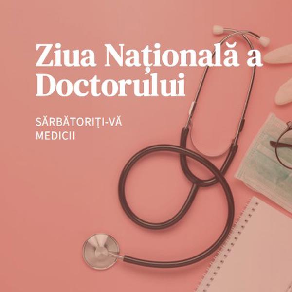 Sărbătoriți-vă medicii pink modern-simple