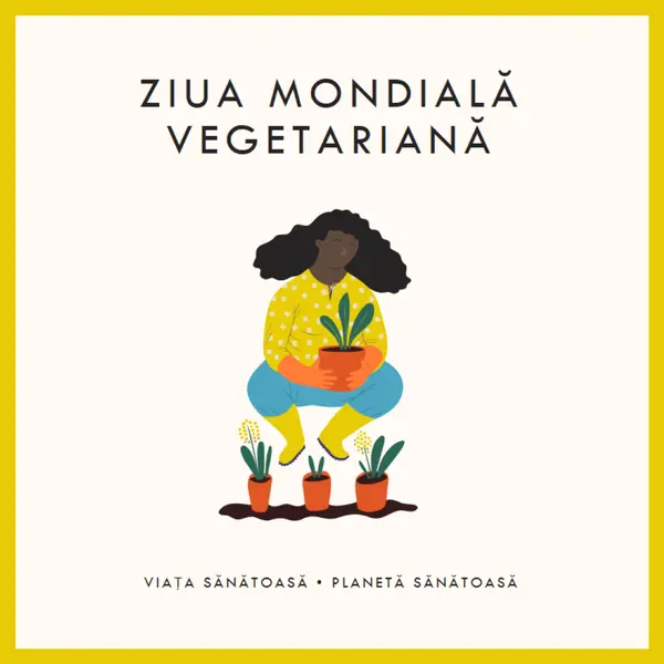 Este Ziua Mondială Vegetariană white modern-simple