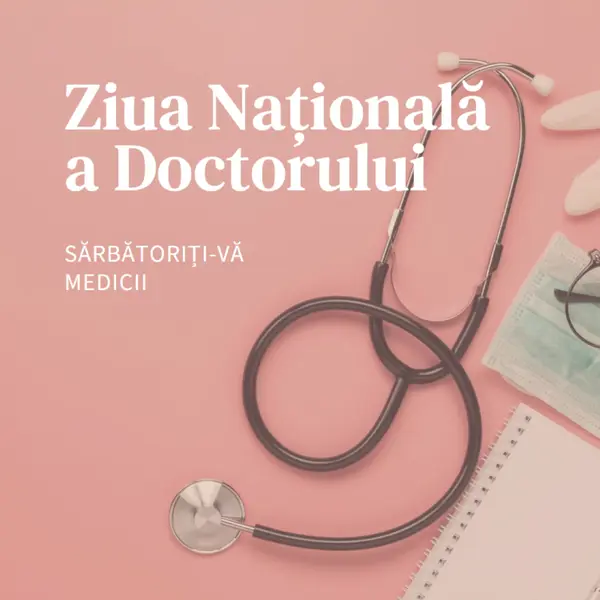 Sărbătoriți-vă medicii pink modern-simple