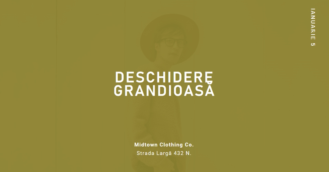 Deschiderea grandioasă a magazinului de îmbrăcăminte green modern-bold