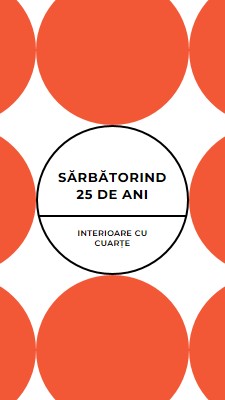 Sărbătorirea a 25 de ani orange modern-geometric-&-linear