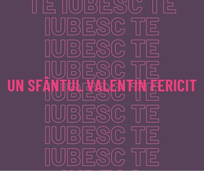 Te iubesc, Valentine purple modern-bold