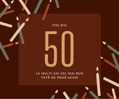 La mulți ani la 50 de ani brown modern-simple