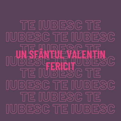 Te iubesc, Valentine purple modern-bold