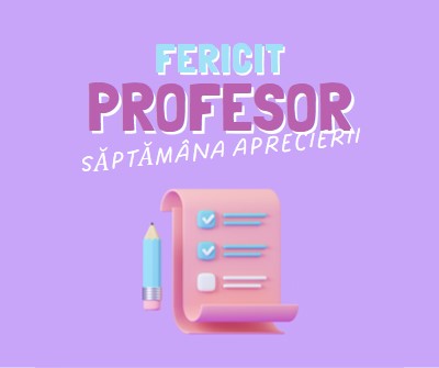 Săptămâna aprecierii profesorilor purple whimsical-color-block