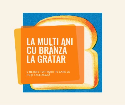 La mulți ani cu brânză la grătar orange modern-bold