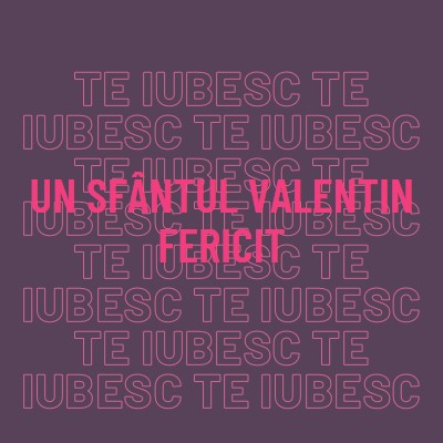 Te iubesc, Valentine purple modern-bold