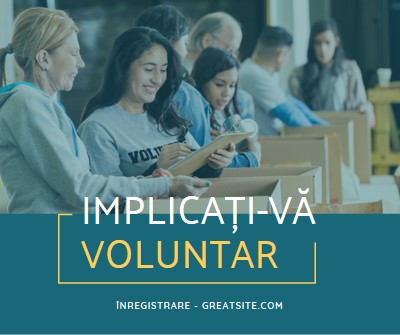 Să încurajăm voluntarii blue modern-simple