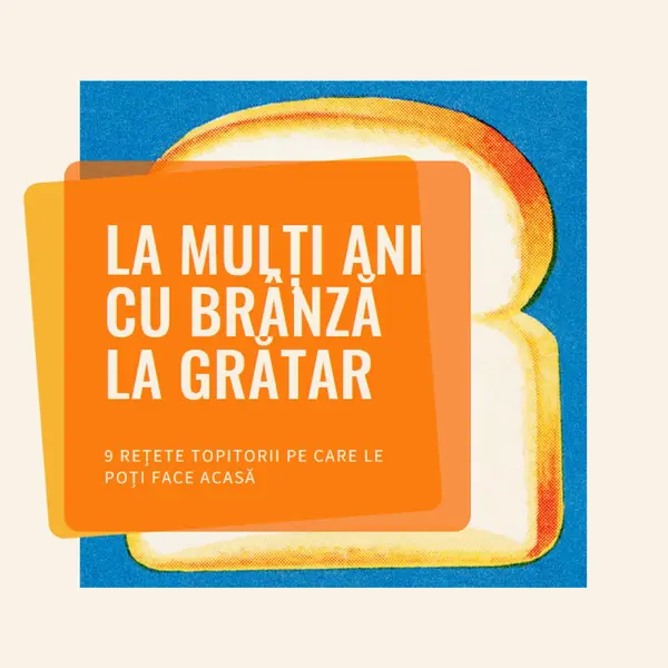 La mulți ani cu brânză la grătar orange modern-bold