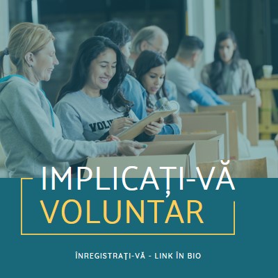 Să încurajăm voluntarii blue modern-simple