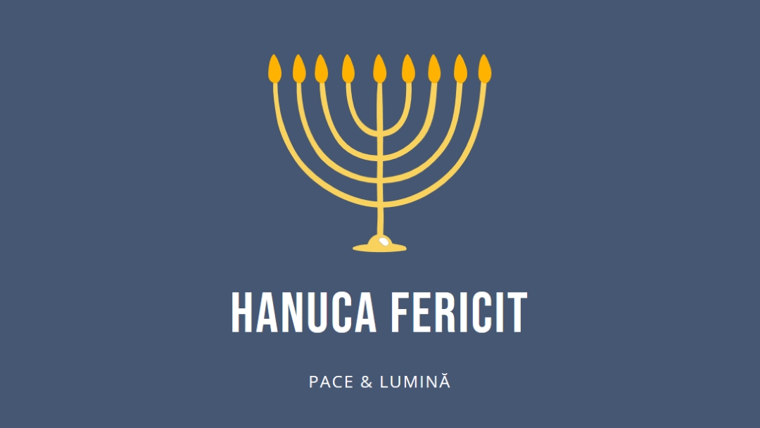 Hanuca Sameach blue modern-simple