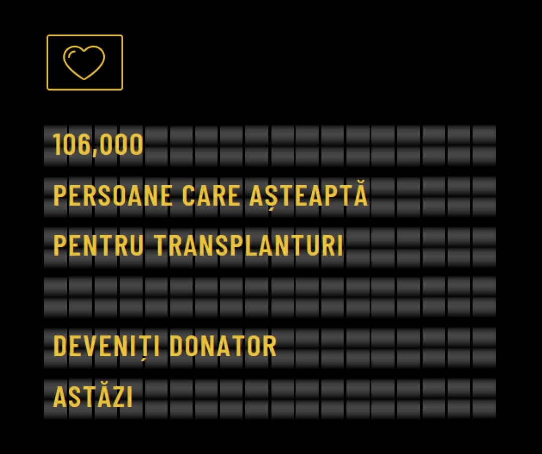 Deveniți donator de organe astăzi black modern-bold