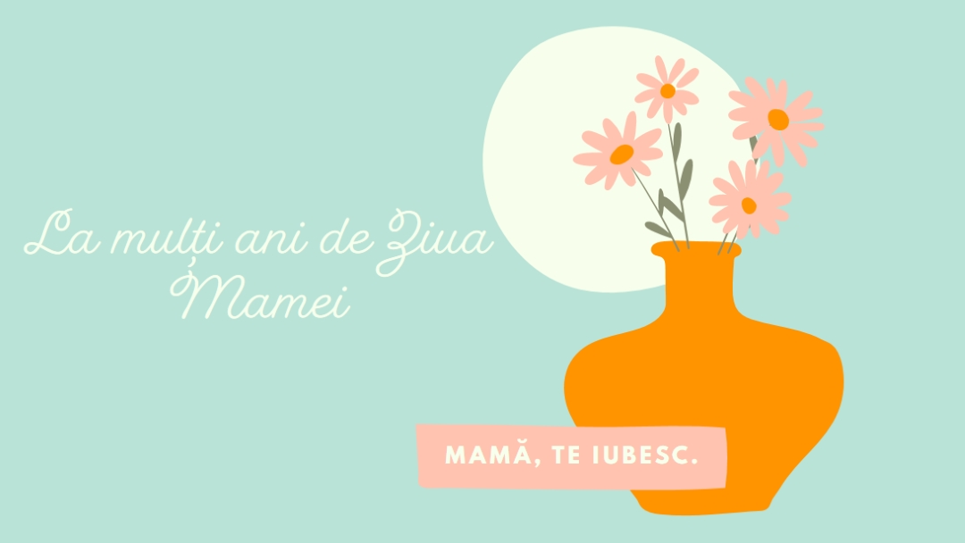 Mamă, te iubesc blue whimsical-line