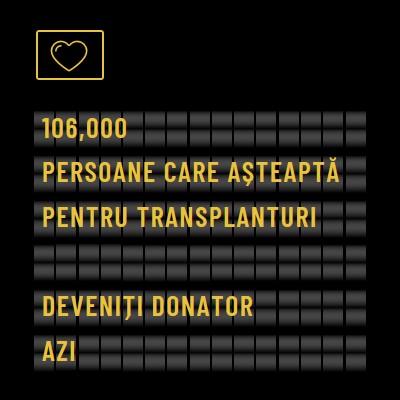 Deveniți donator de organe astăzi black modern-bold