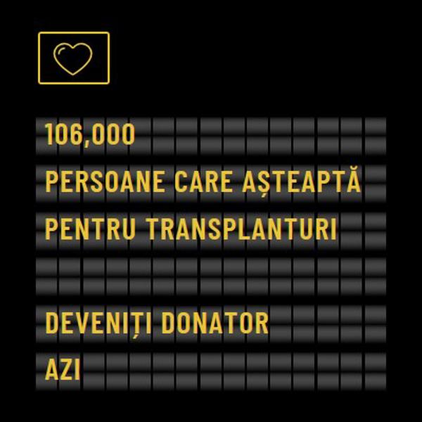 Deveniți donator de organe astăzi black modern-bold