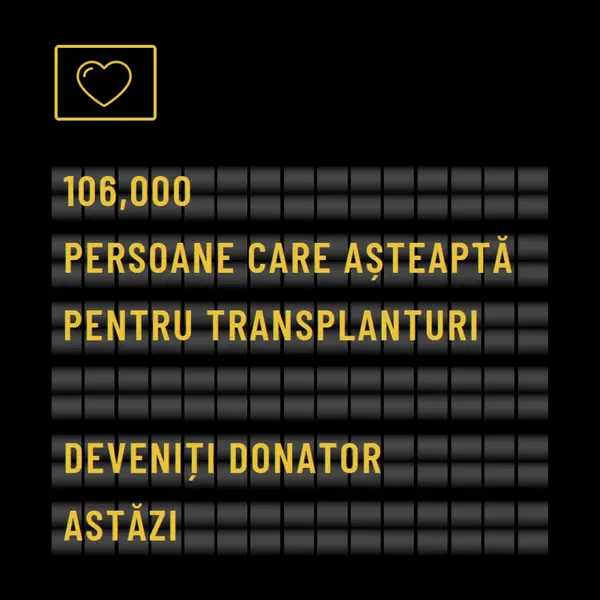 Deveniți donator de organe astăzi black modern-bold