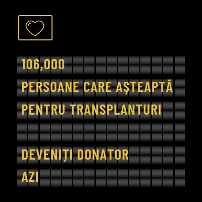 Deveniți donator de organe astăzi black modern-bold