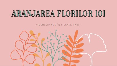 Flori flirtoase pink whimsical-line