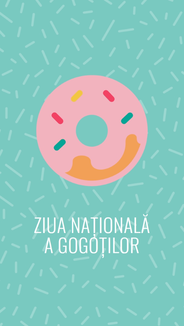 Yum it's National Donut Day blue modern-simple