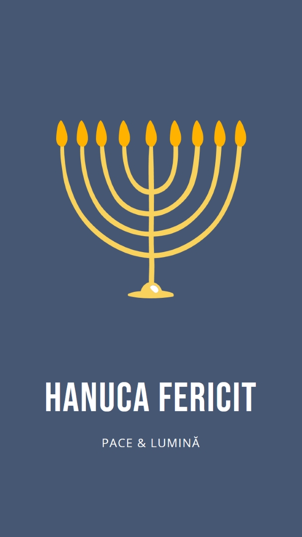 Hanuca Sameach blue modern-simple