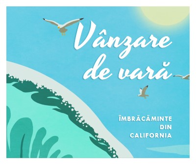 Anunț de vânzare de vară blue vintage-retro