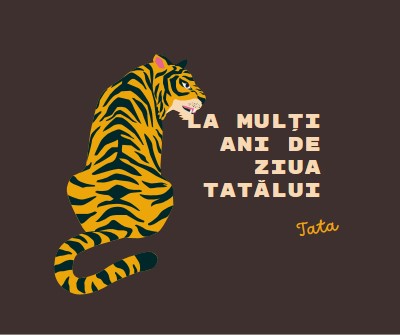 La mulți ani de Ziua tatălui, tată brown whimsical-color-block